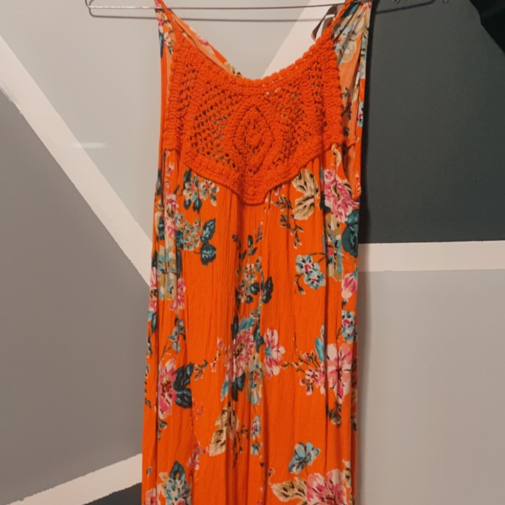 Flower Orange Spring Dress